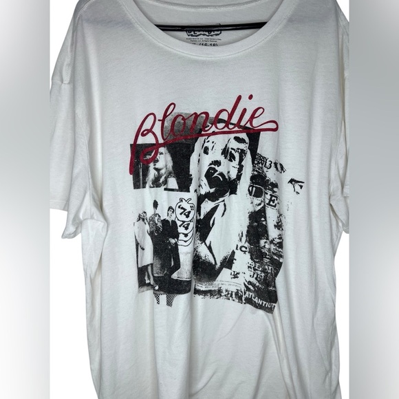 BLONDIE Concert T-Shirt XL 16-18 White Top DEBBIE HARRY Band Grunge Punk Disco - Picture 3 of 8